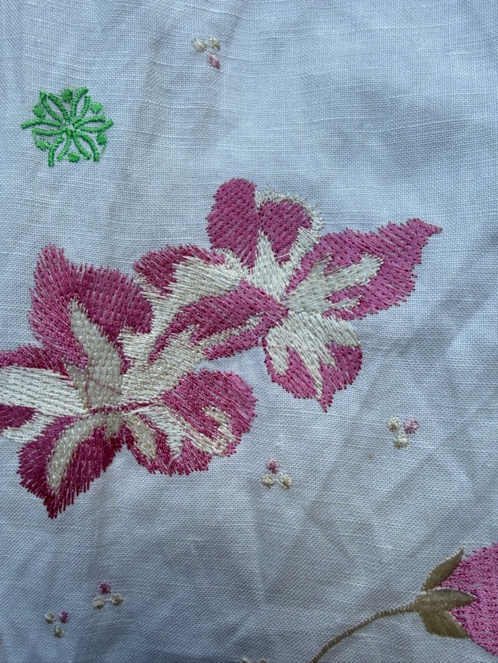 dressbarn White A-Line Skirt with Pink and Green Floral Embroidery - Picture 6 of 9